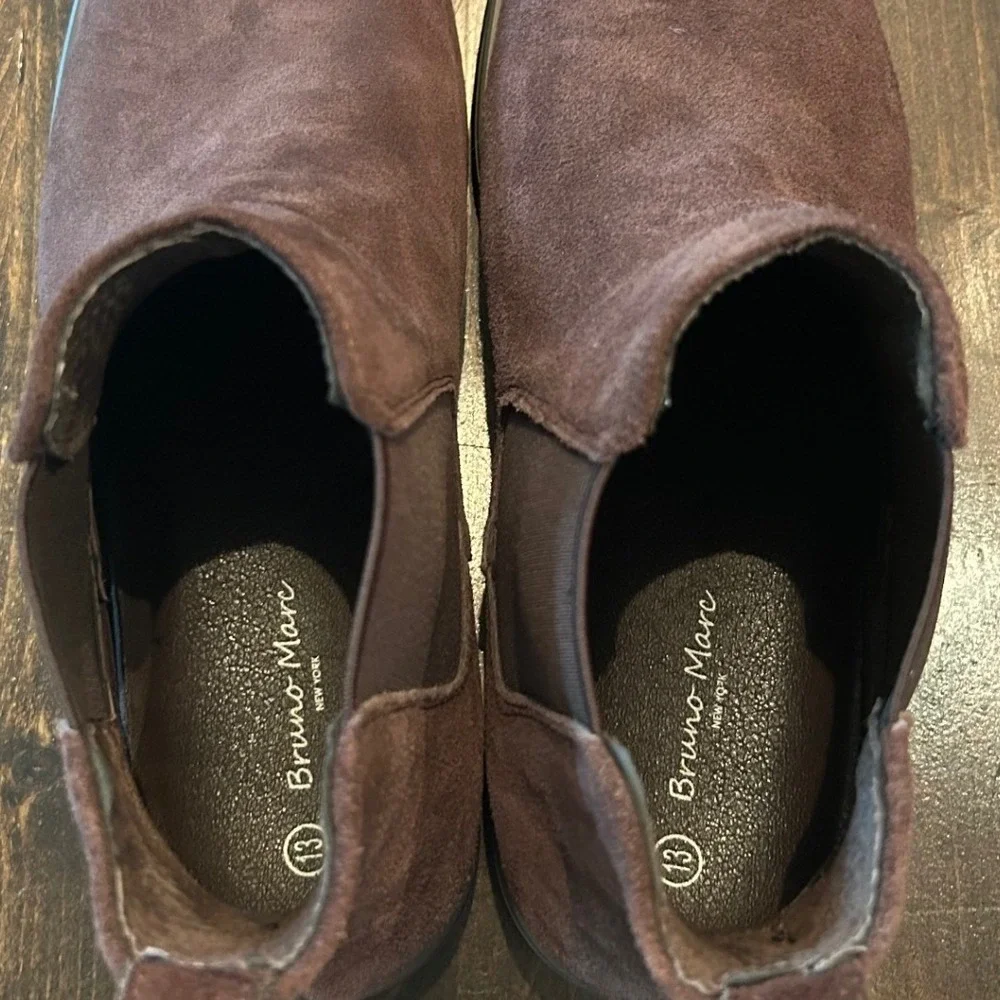 Bruno Marc Urban-06 Chelsea Boots Mens 13 Dark Brown Suede Ankle Dark Academia